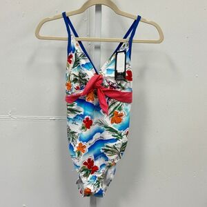 NWT Pez D'Or Barcelona Maternity Tropical Polka Dot Tie One Piece Swimsuit